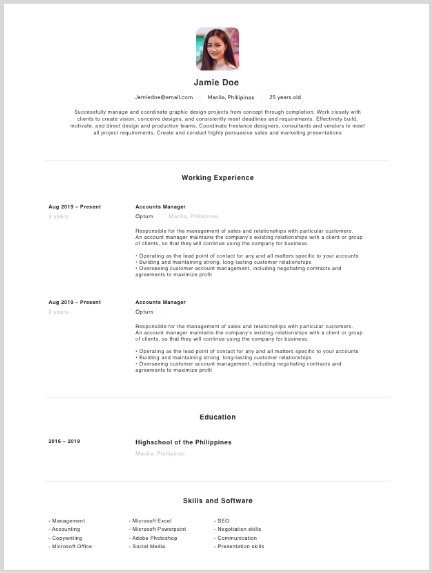 resume template download free can edit